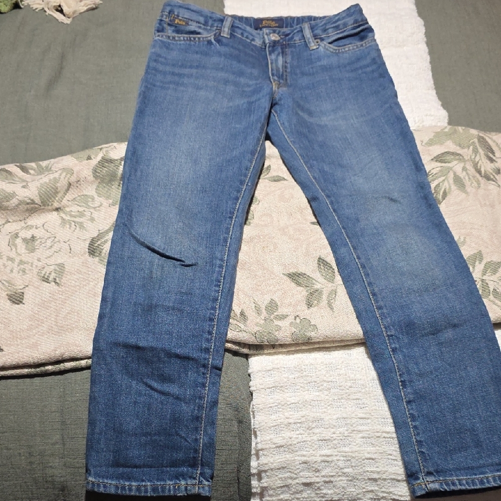 Ralph Lauren Girl's Straight Leg Blue Jeans